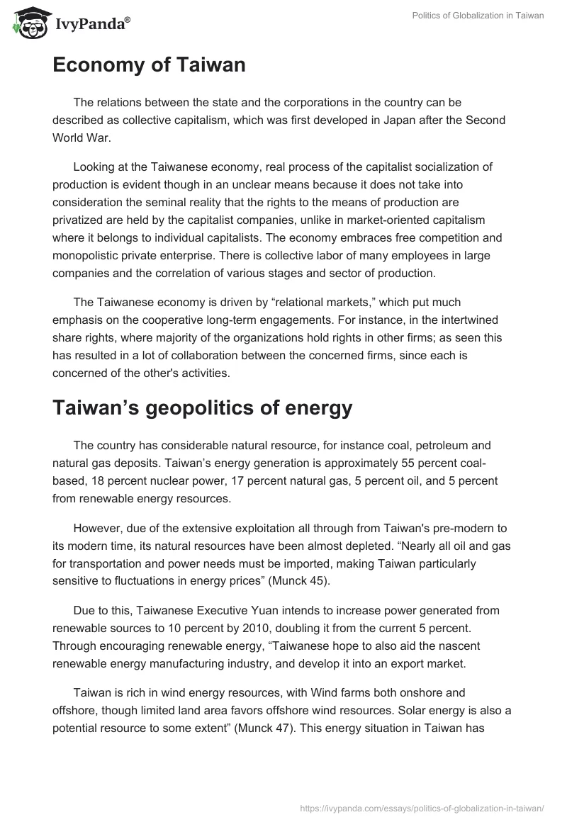 Politics of Globalization in Taiwan. Page 3