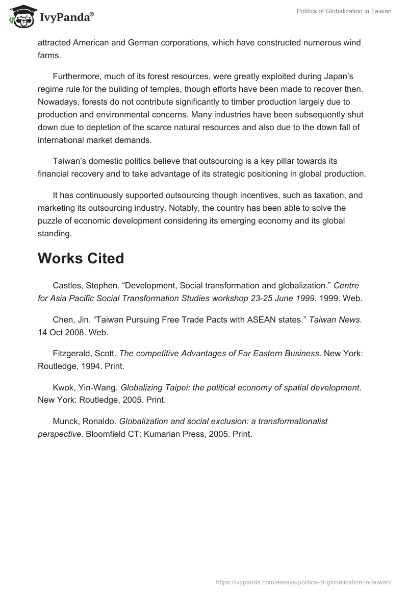 Politics of Globalization in Taiwan. Page 4