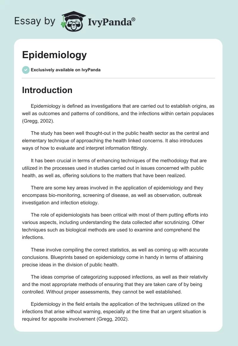 Epidemiology. Page 1