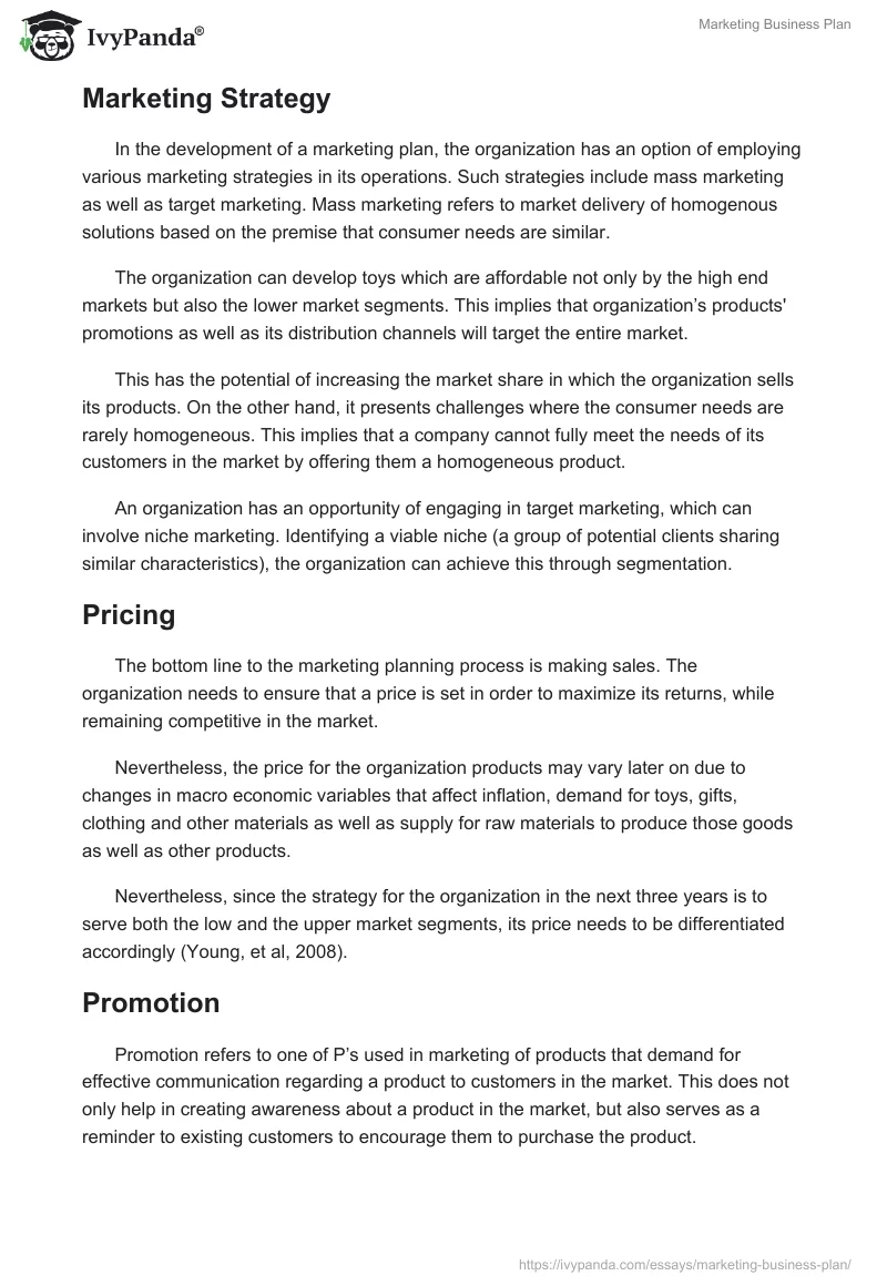 Marketing Business Plan. Page 5