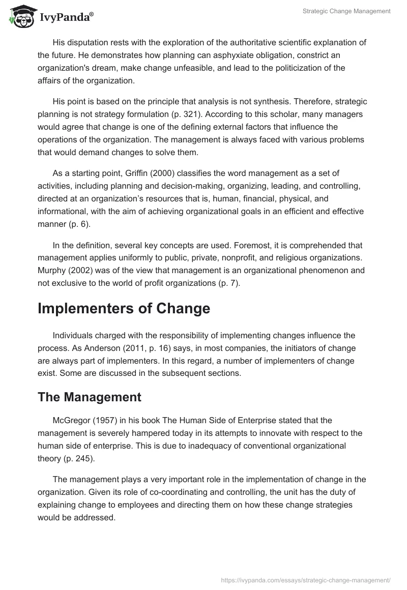 Strategic Change Management. Page 2
