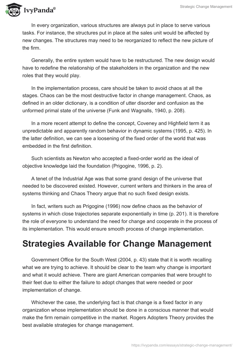 Strategic Change Management. Page 4