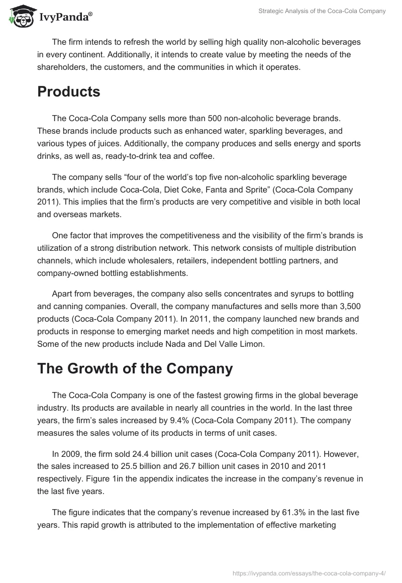 Strategic Analysis of the Coca-Cola Company. Page 2