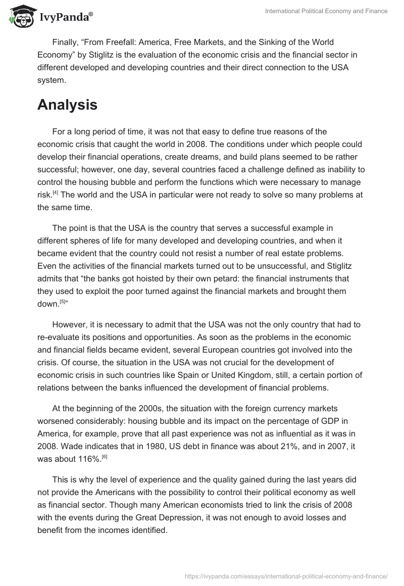 International Political Economy and Finance. Page 2