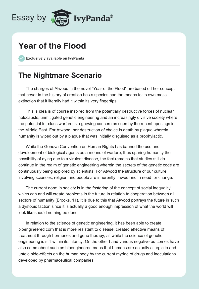 Year of the Flood. Page 1