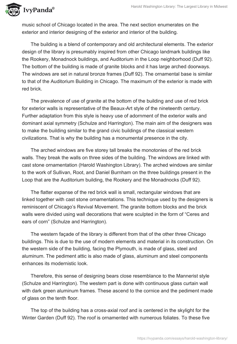 Harold Washington Library: The Largest Library in Midwest. Page 4