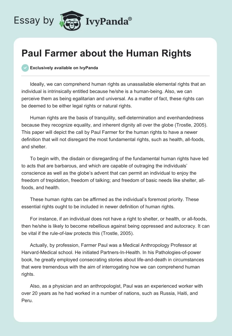 Paul Farmer about the Human Rights. Page 1