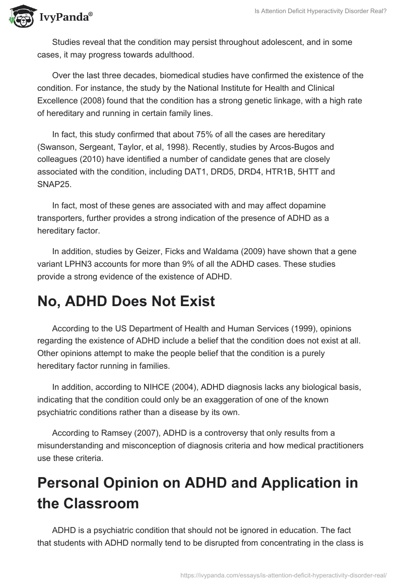 Is Attention Deficit Hyperactivity Disorder Real?. Page 2