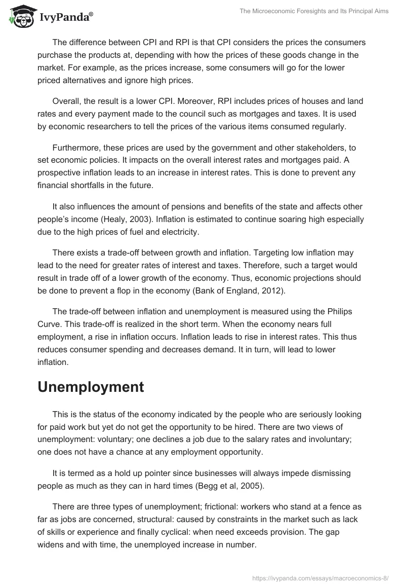 The Microeconomic Foresights and Its Principal Aims. Page 3