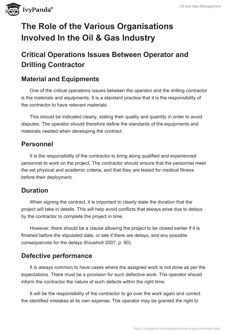 Oil and Gas Management. Page 2