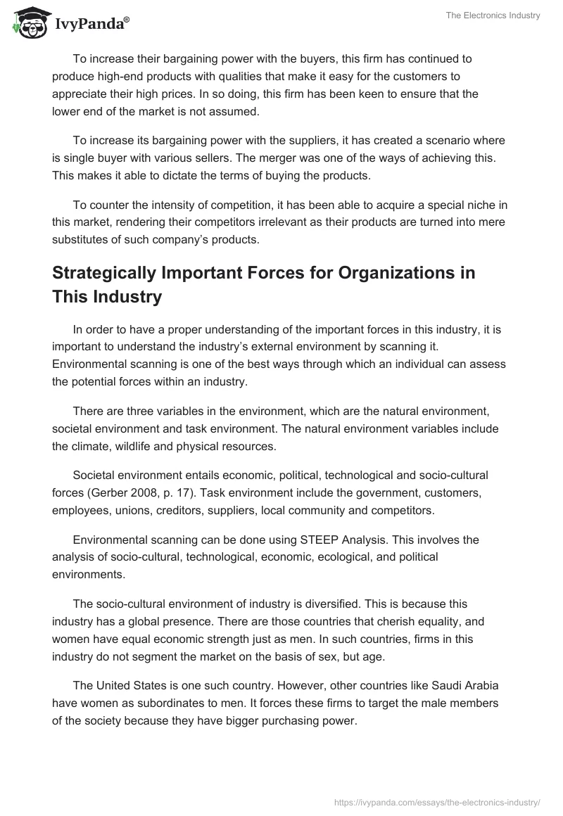 The Electronics Industry. Page 4