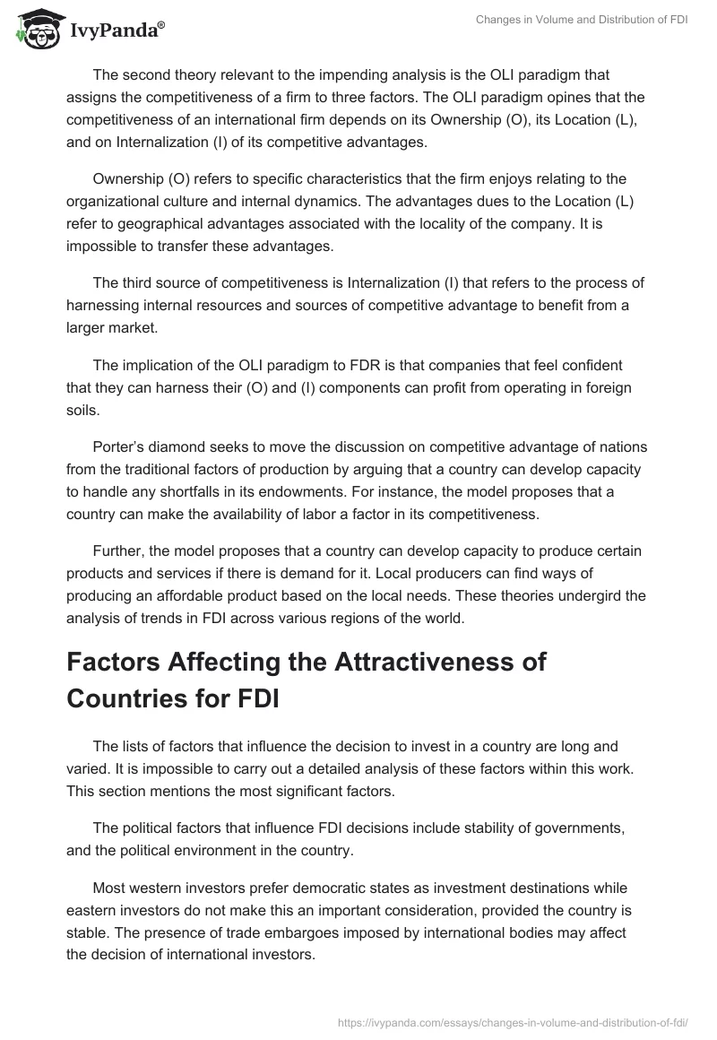 Changes in Volume and Distribution of FDI. Page 2