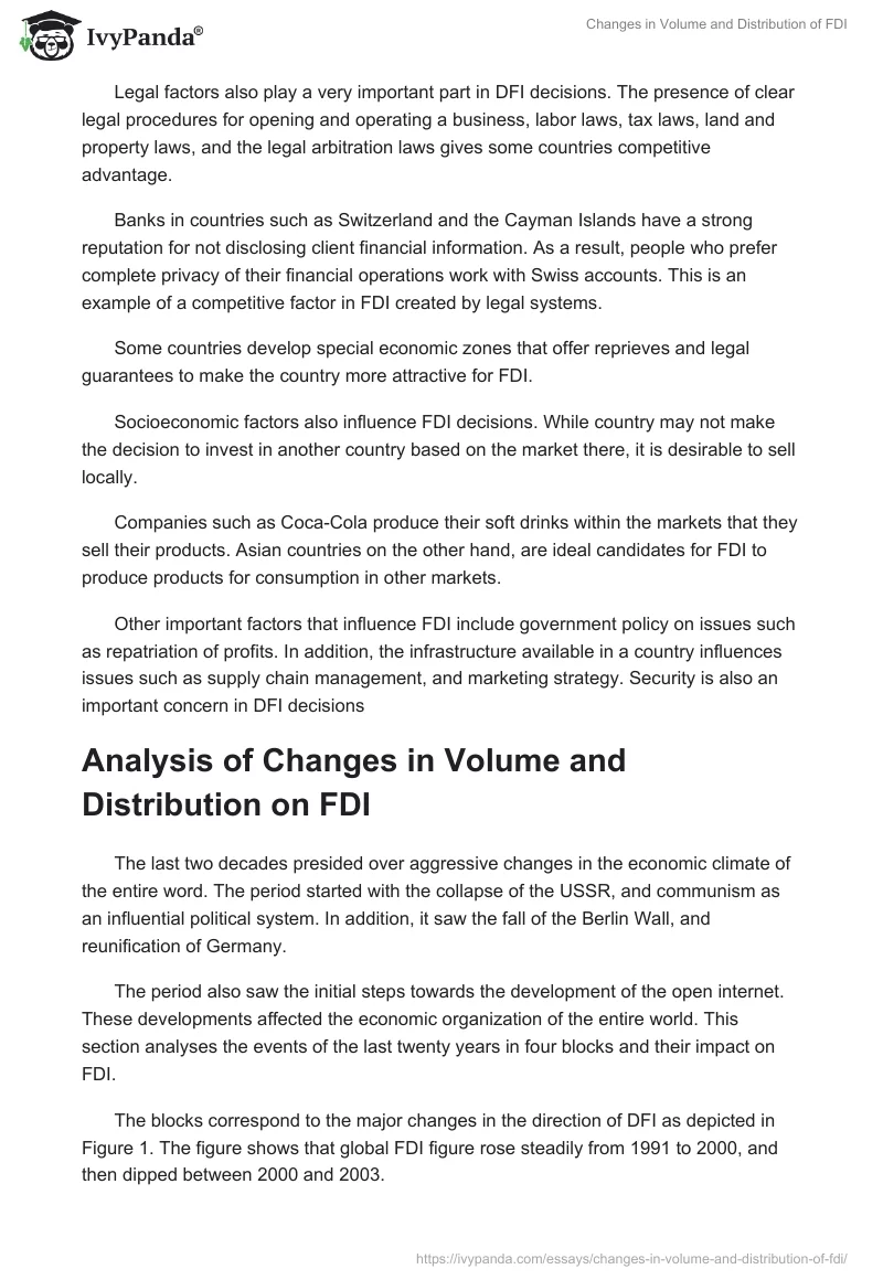 Changes in Volume and Distribution of FDI. Page 3