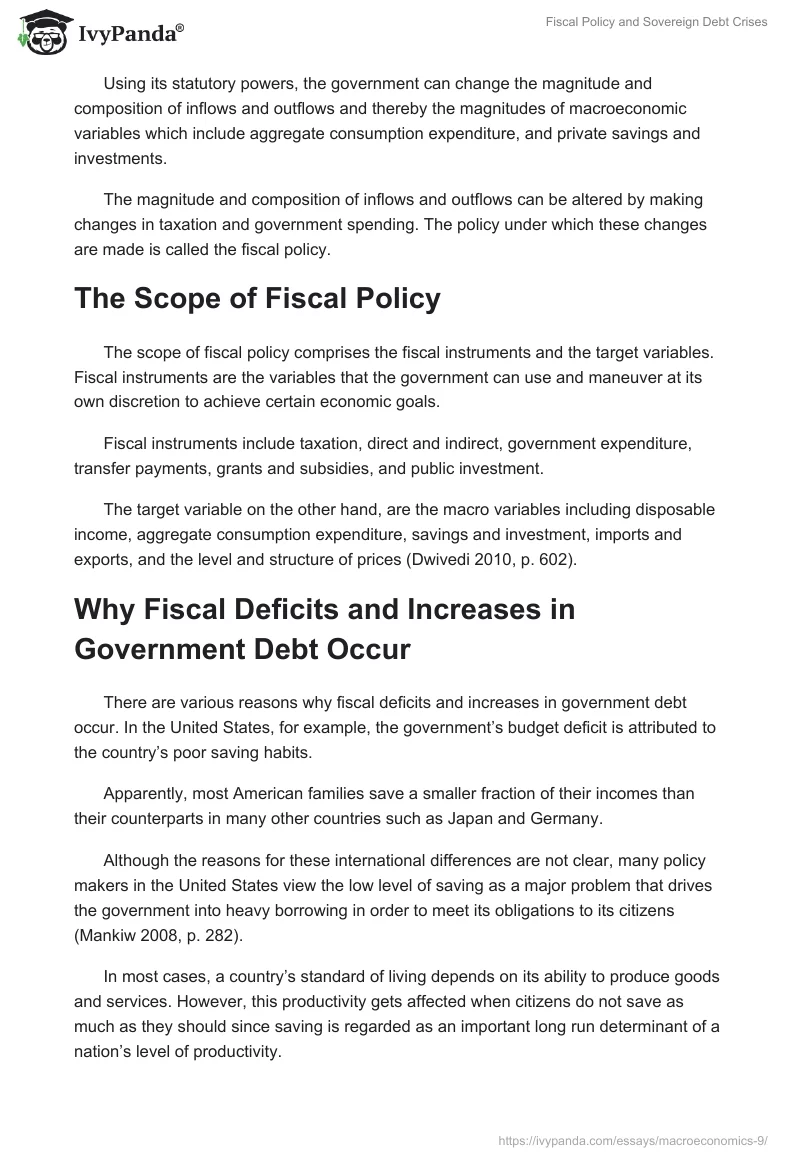 Fiscal Policy and Sovereign Debt Crises. Page 3