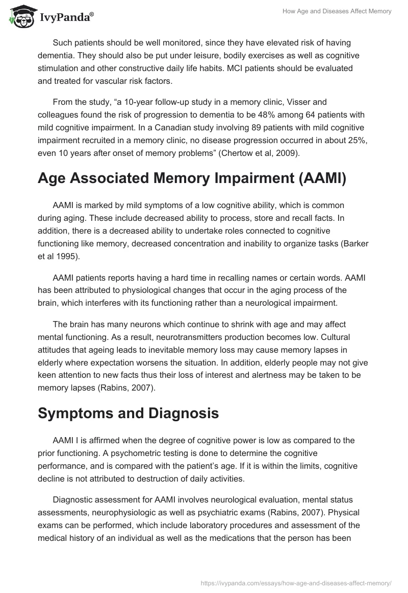 How Age and Diseases Affect Memory. Page 3