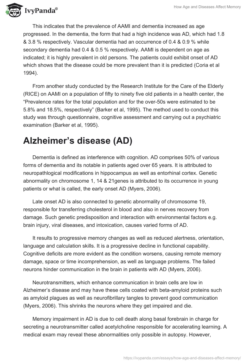 How Age and Diseases Affect Memory. Page 5