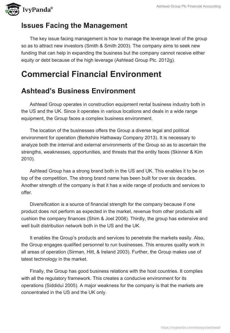 Ashtead Group Plc Financial Accounting. Page 2