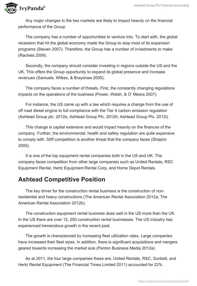 Ashtead Group Plc Financial Accounting. Page 3