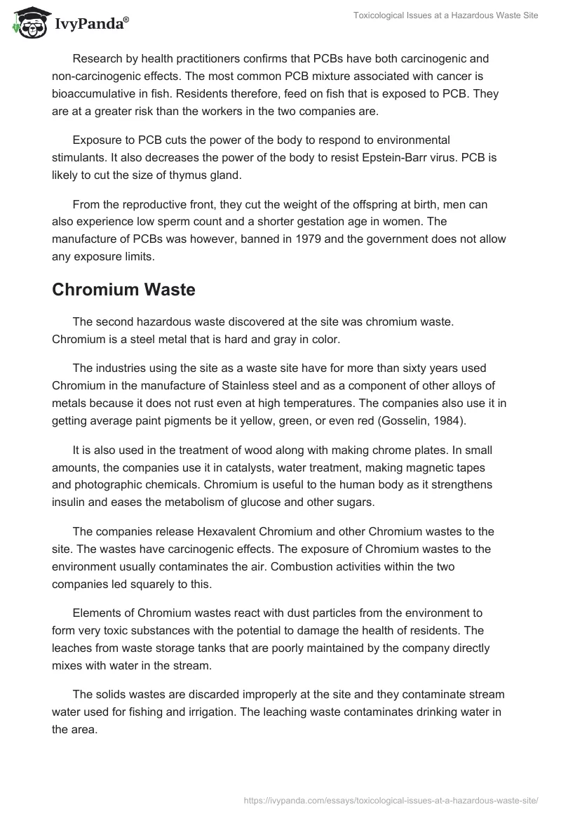 Toxicological Issues at a Hazardous Waste Site. Page 3