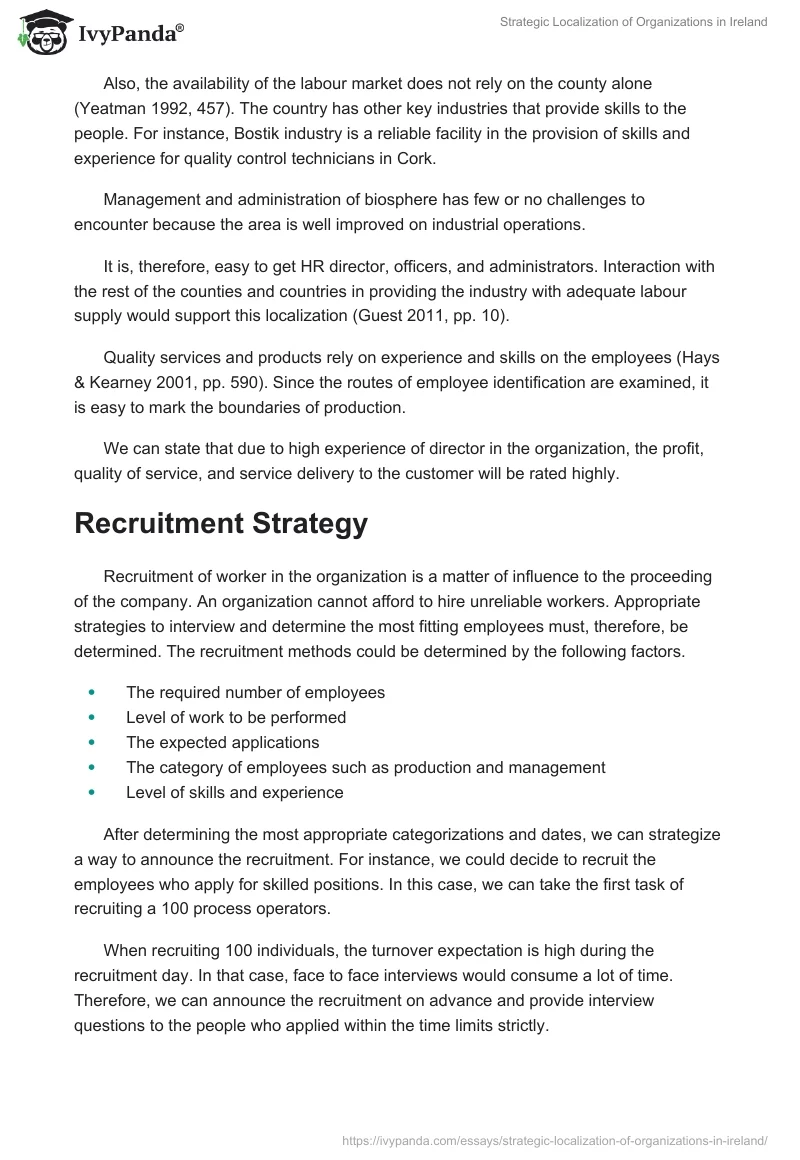 Strategic Localization of Organizations in Ireland. Page 3