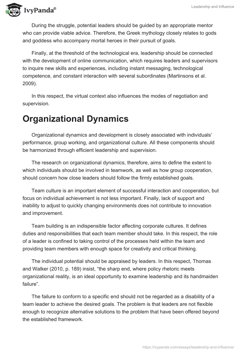 Leadership and Influence. Page 4