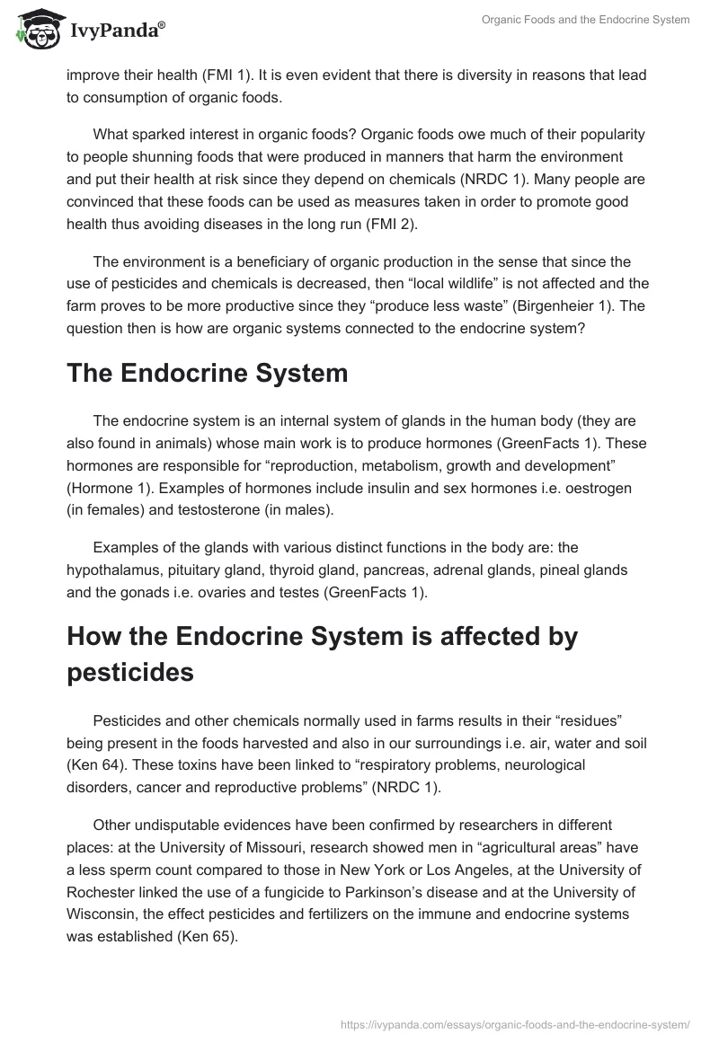 Organic Foods and the Endocrine System. Page 2