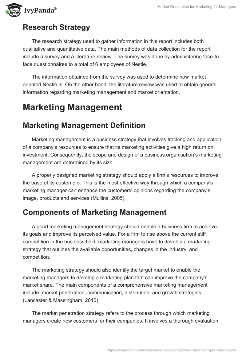 Market Orientation for Marketing for Managers. Page 2
