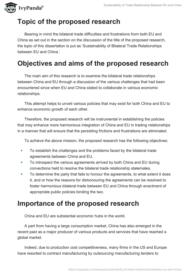 Sustainability of Trade Relationship Between EU and China. Page 2