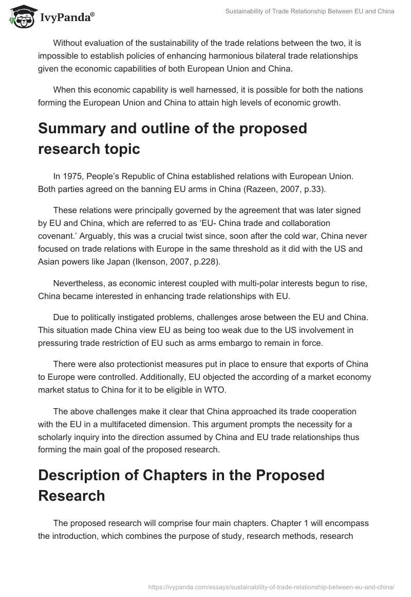 Sustainability of Trade Relationship Between EU and China. Page 4