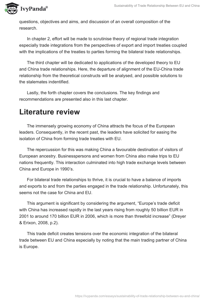 Sustainability of Trade Relationship Between EU and China. Page 5