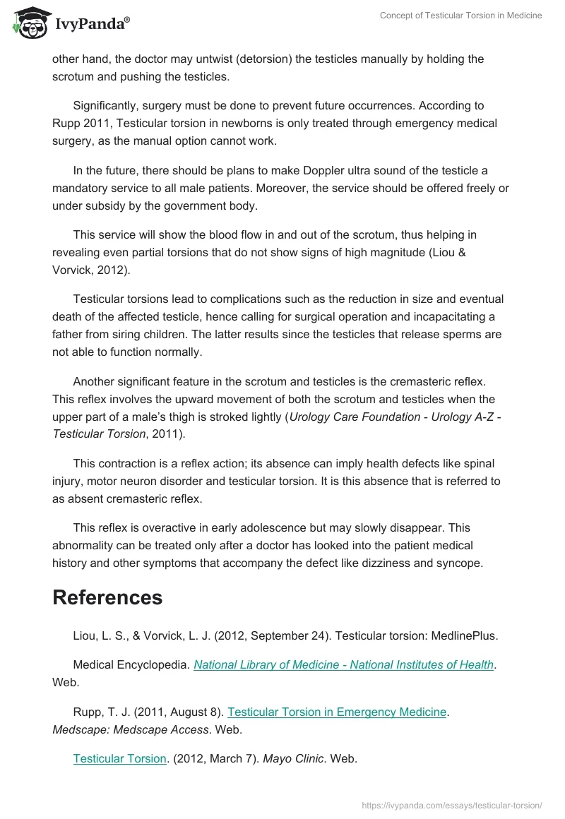 Concept of Testicular Torsion in Medicine. Page 2