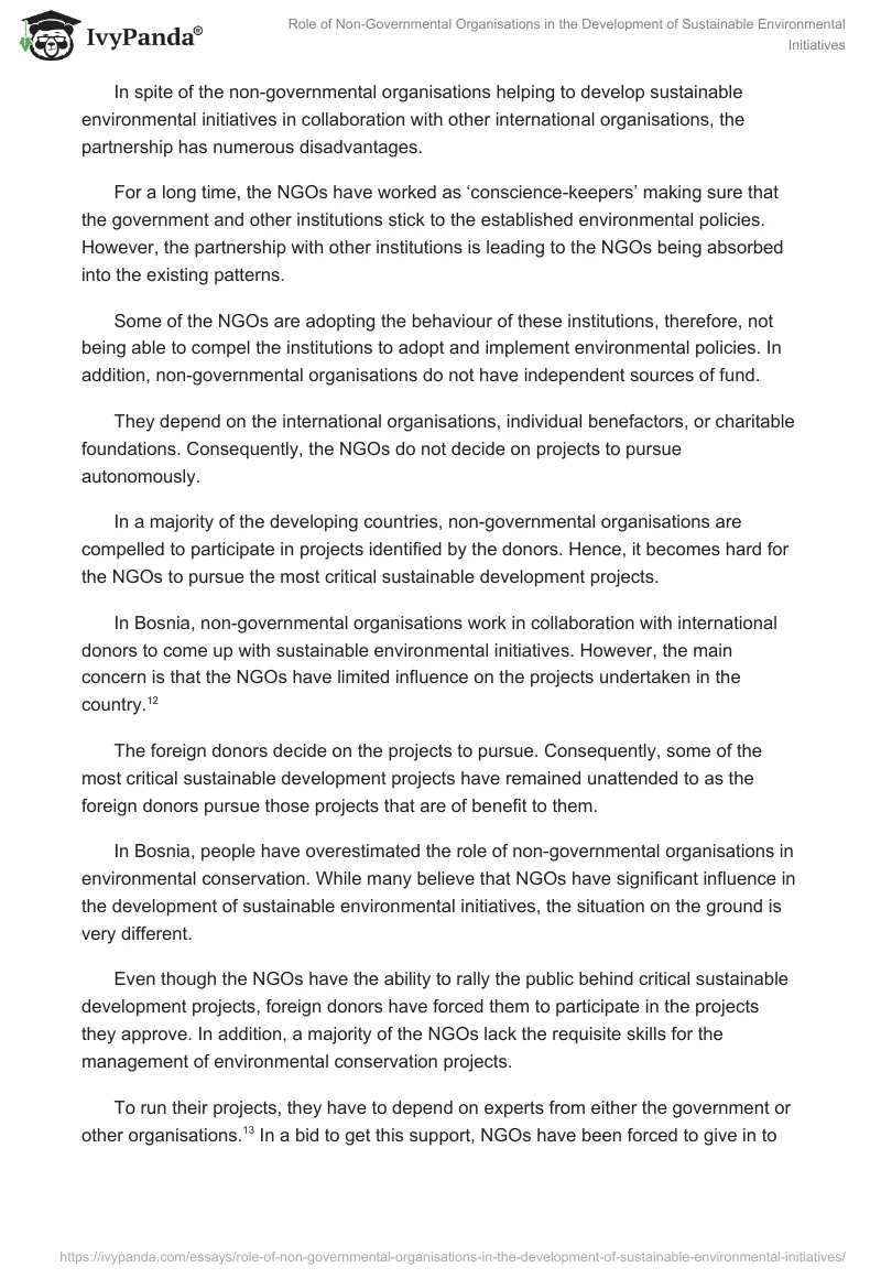 Role of Non-Governmental Organisations in the Development of Sustainable Environmental Initiatives. Page 5