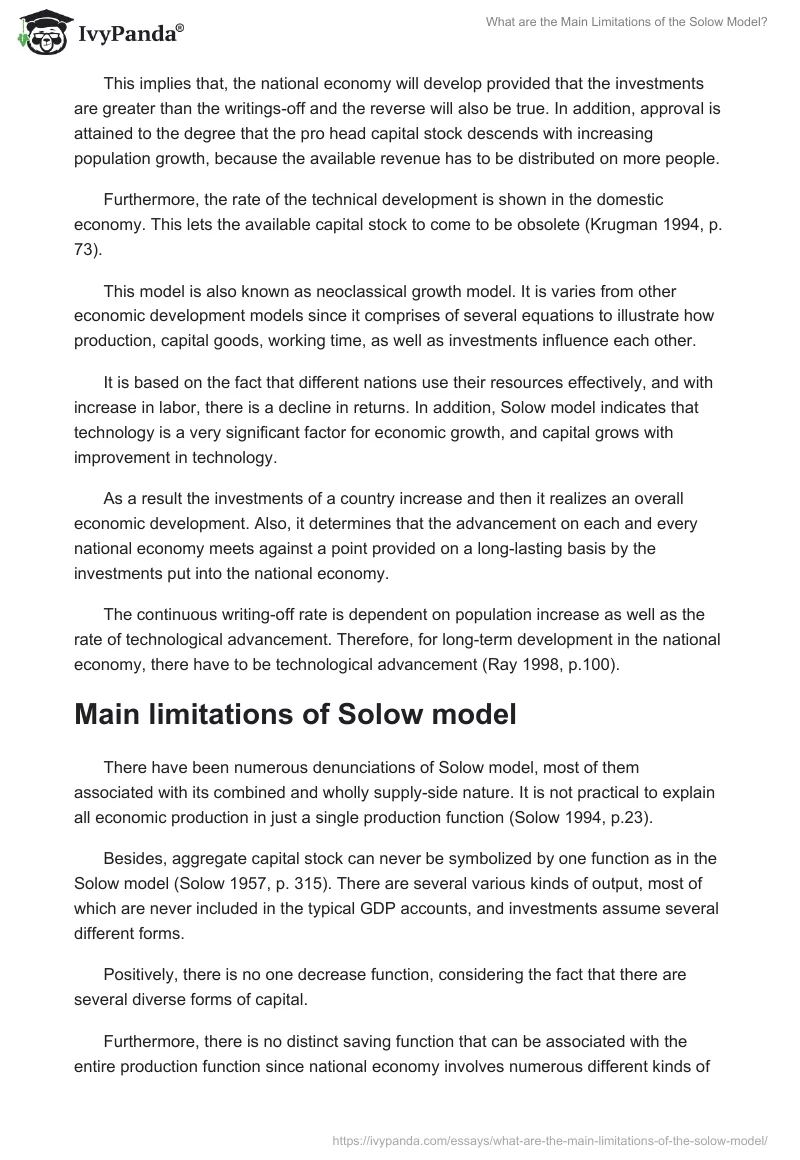 What are the Main Limitations of the Solow Model?. Page 2