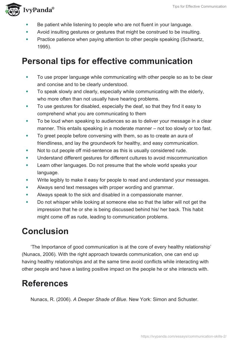 Tips for Effective Communication. Page 2