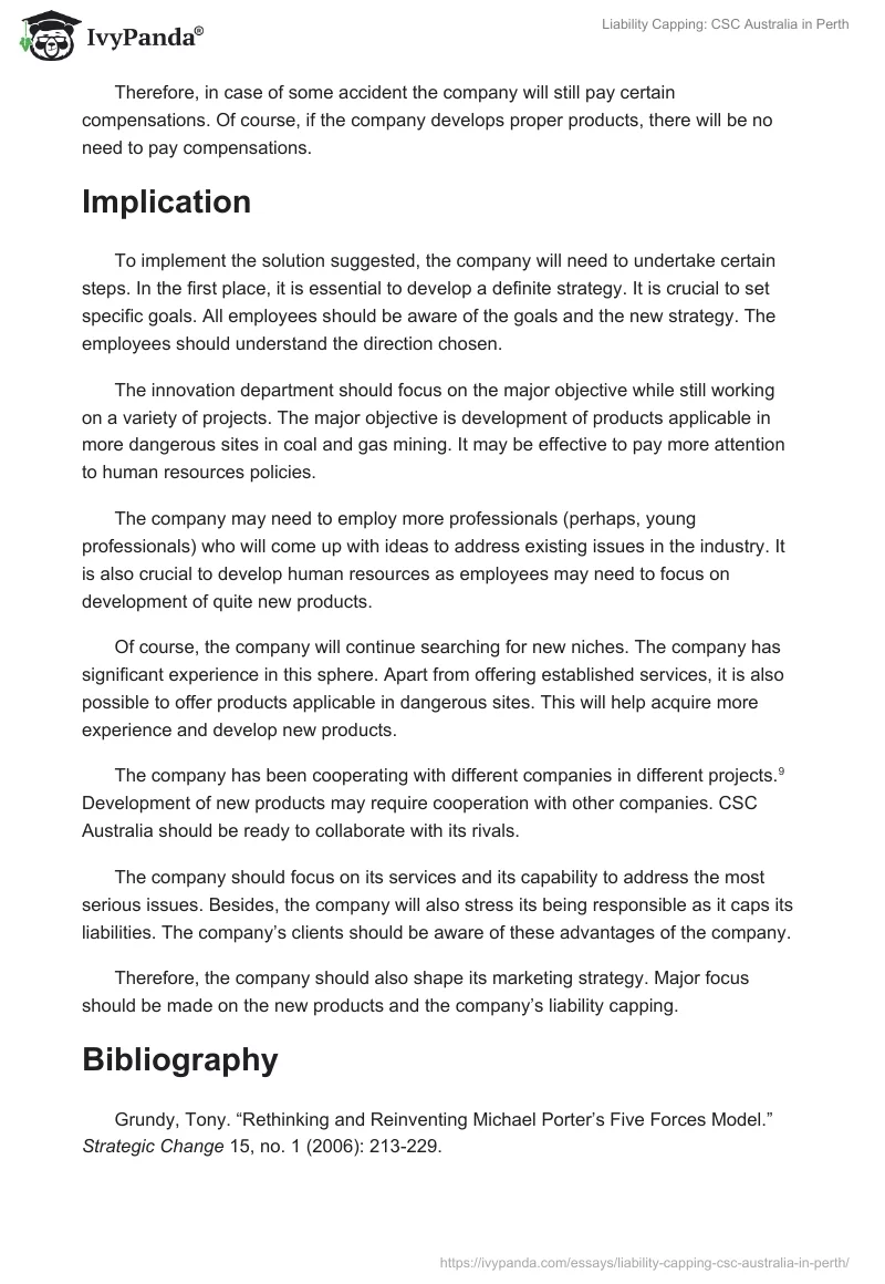 Liability Capping: CSC Australia in Perth. Page 4