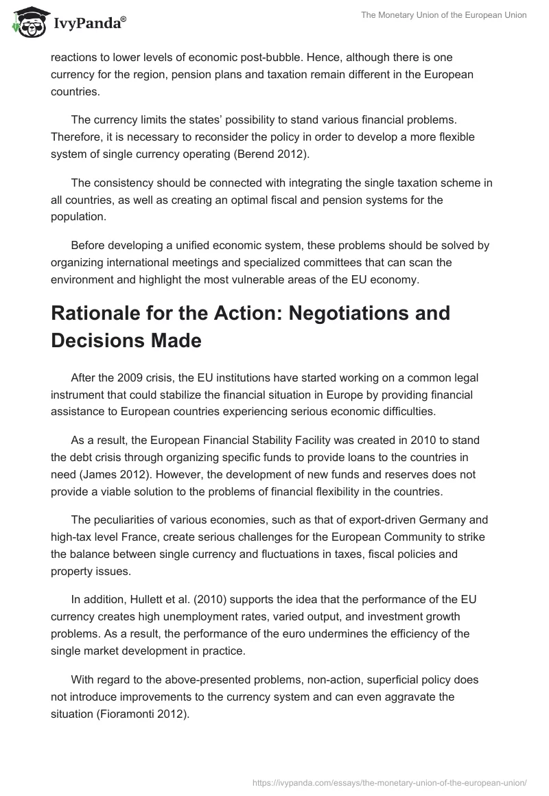 The Monetary Union of the European Union. Page 2