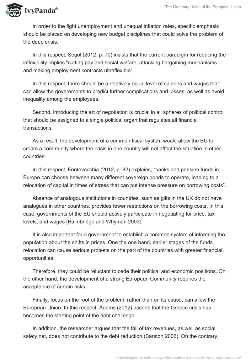 The Monetary Union of the European Union. Page 5