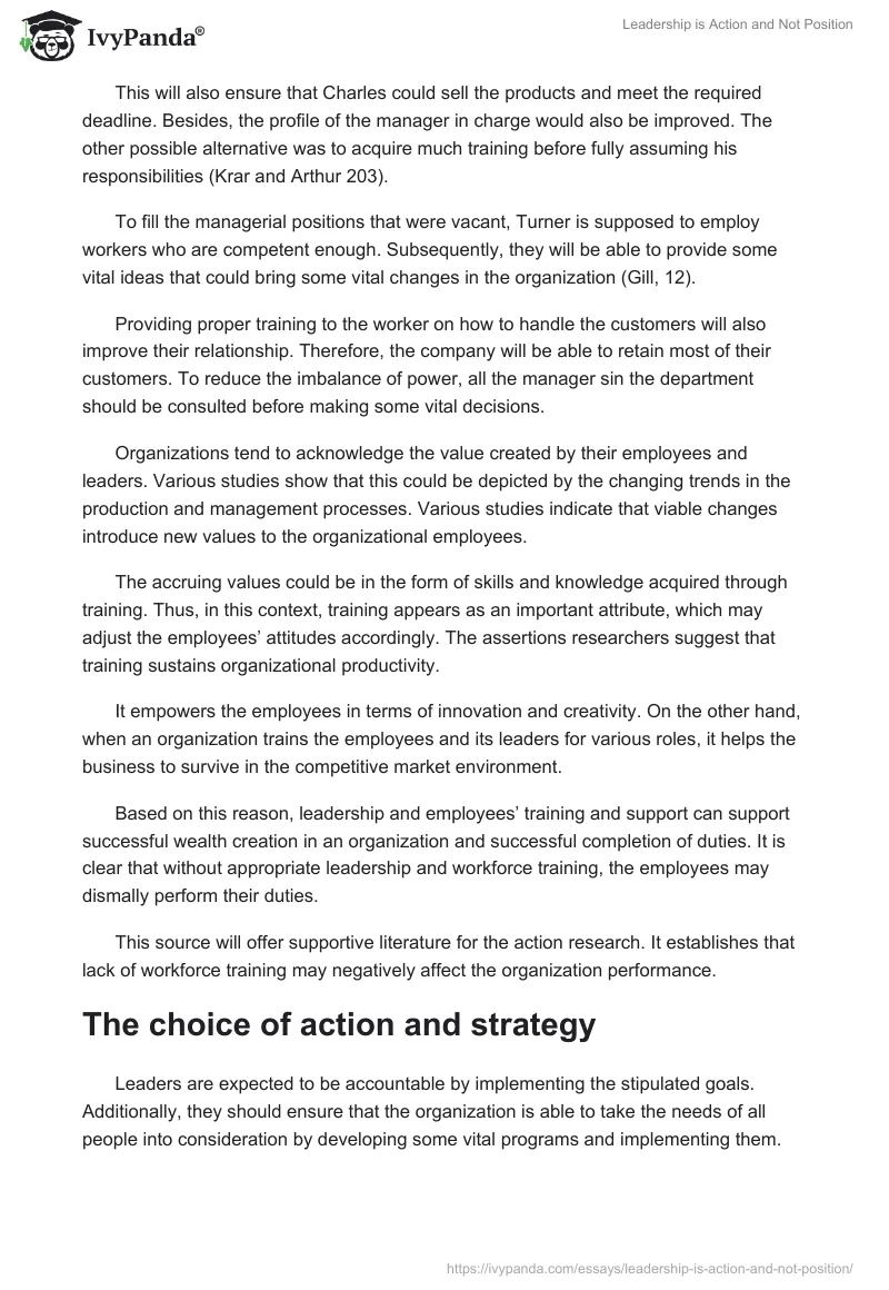 Leadership is Action and Not Position. Page 4