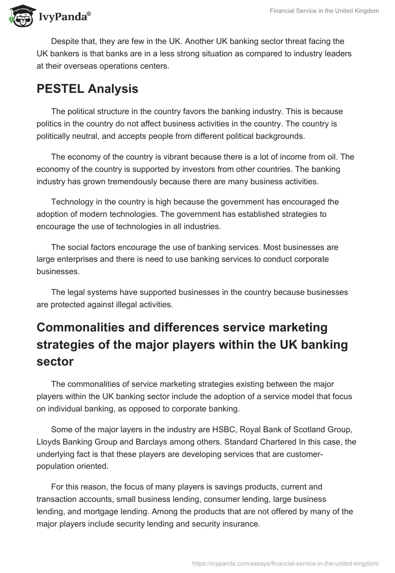 Financial Service in the United Kingdom. Page 5