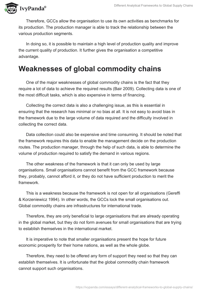 Different Analytical Frameworks to Global Supply Chains. Page 4