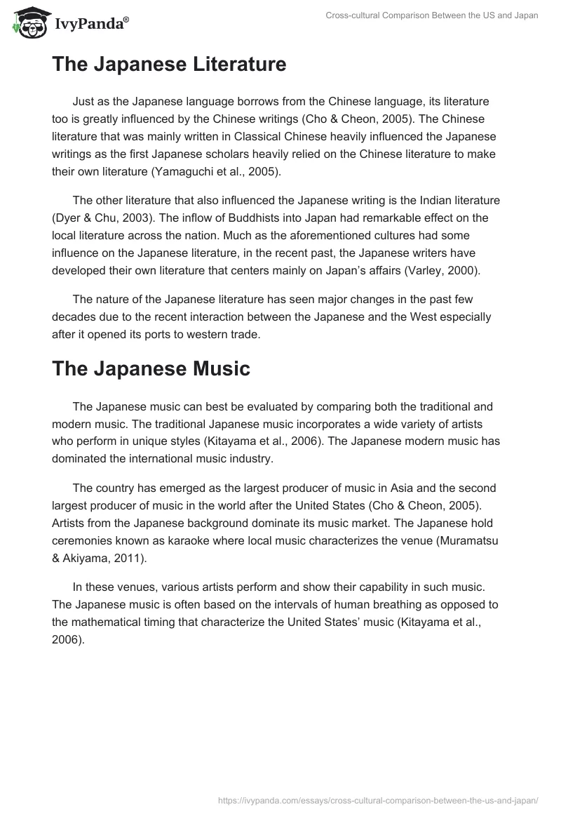 Cross-cultural Comparison Between the US and Japan. Page 3
