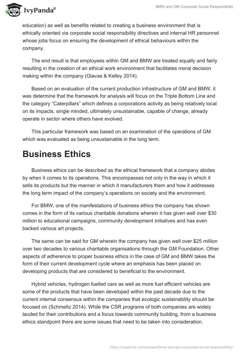 BMW and GM Corporate Social Responsibility. Page 3