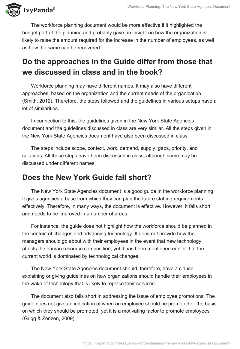Workforce Planning: The New York State Agencies Document. Page 5