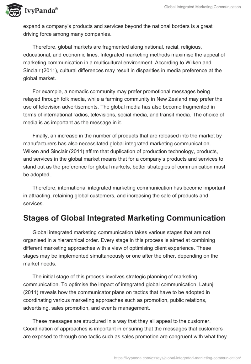 Global Integrated Marketing Communication. Page 4