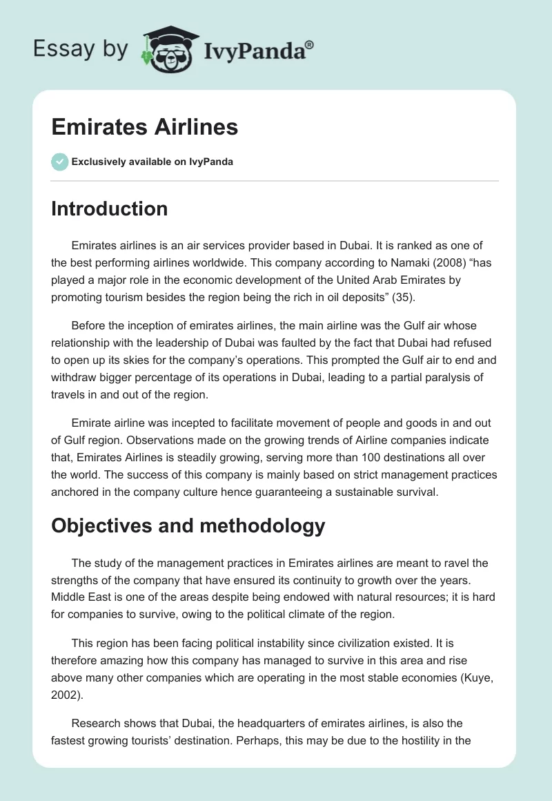 Emirates Airlines. Page 1