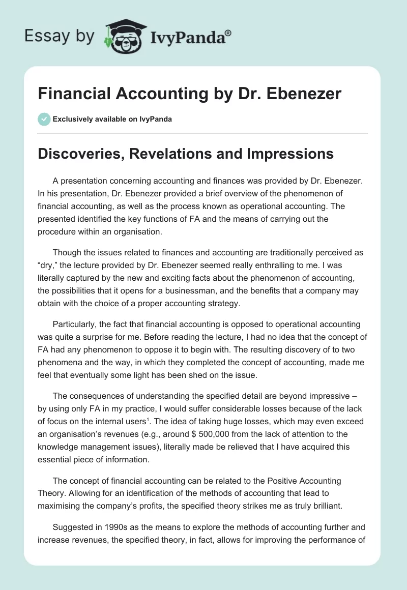 Financial Accounting by Dr. Ebenezer. Page 1