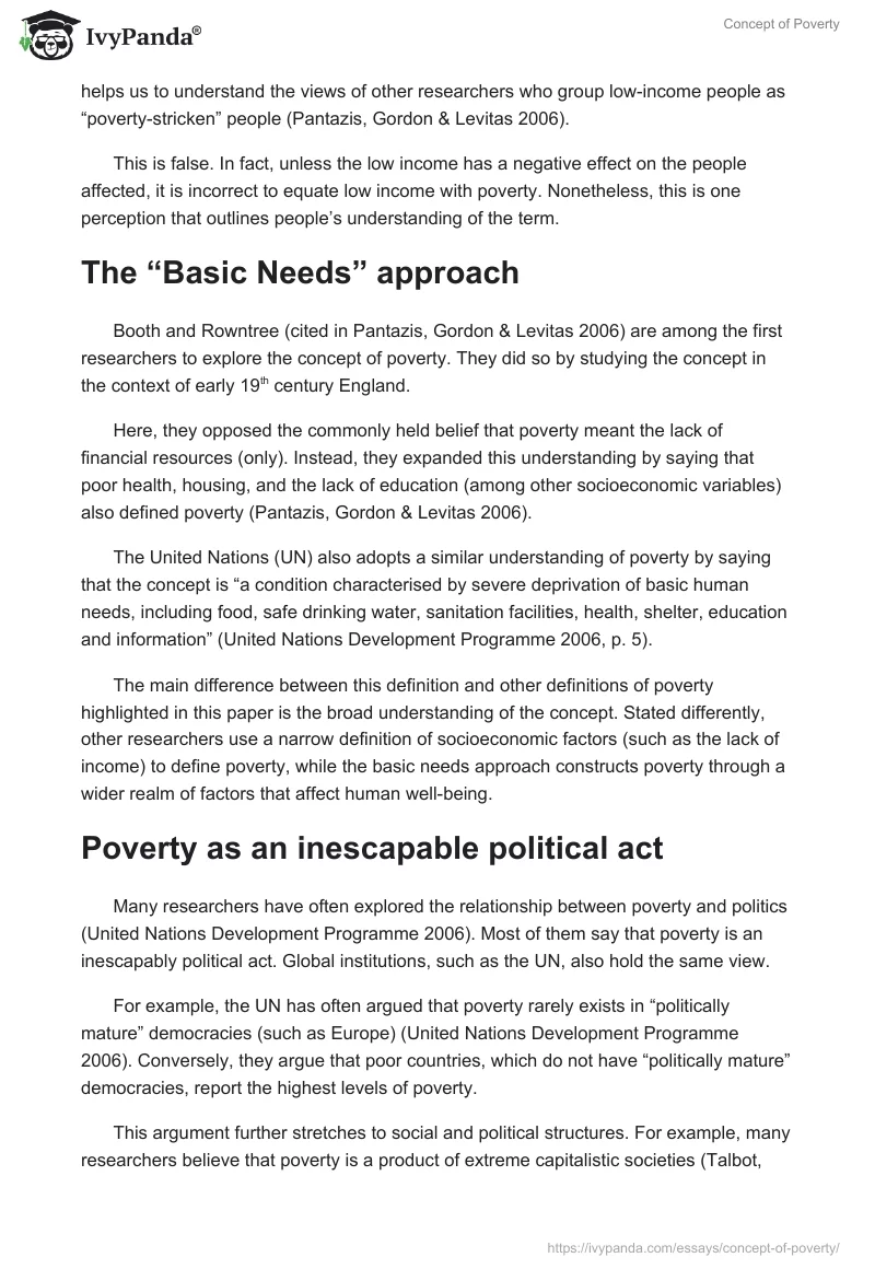 Concept of Poverty. Page 2