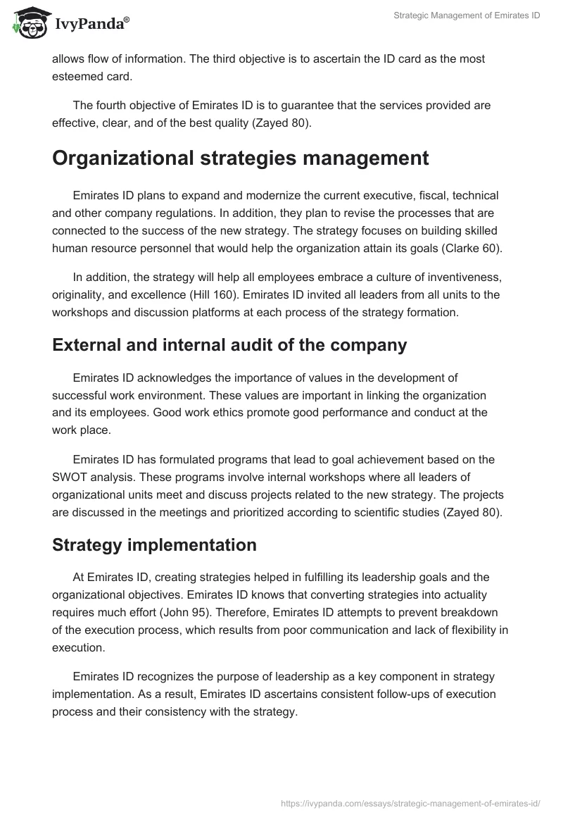 Strategic Management of Emirates ID. Page 2