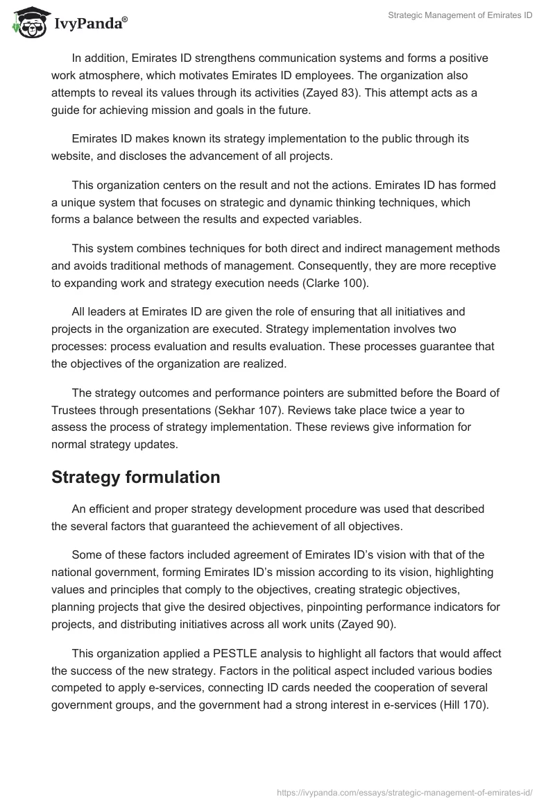 Strategic Management of Emirates ID. Page 3