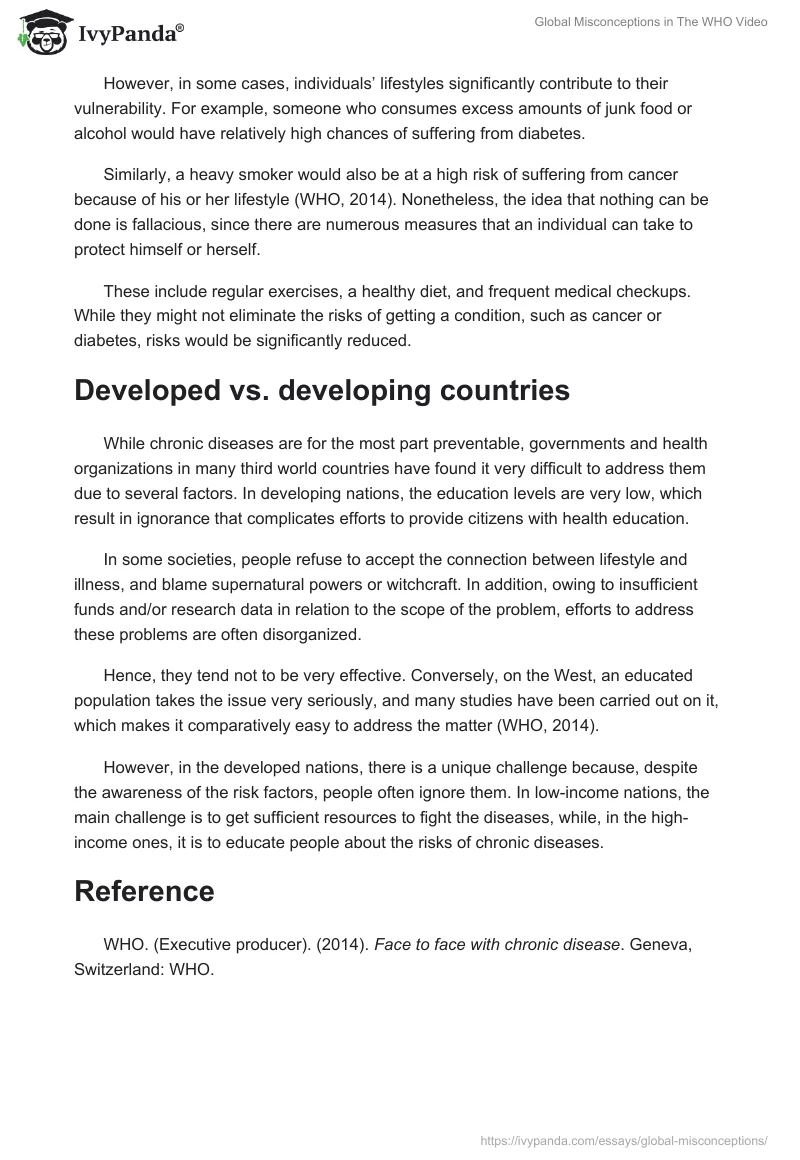 Global Misconceptions in The WHO Video. Page 2